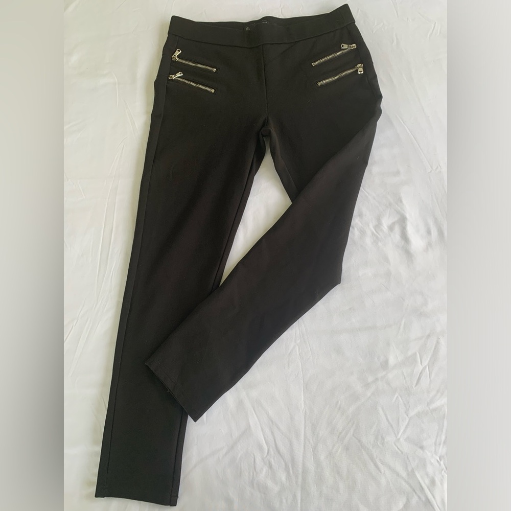 Zara Basic collection black pants with zipper detail size large